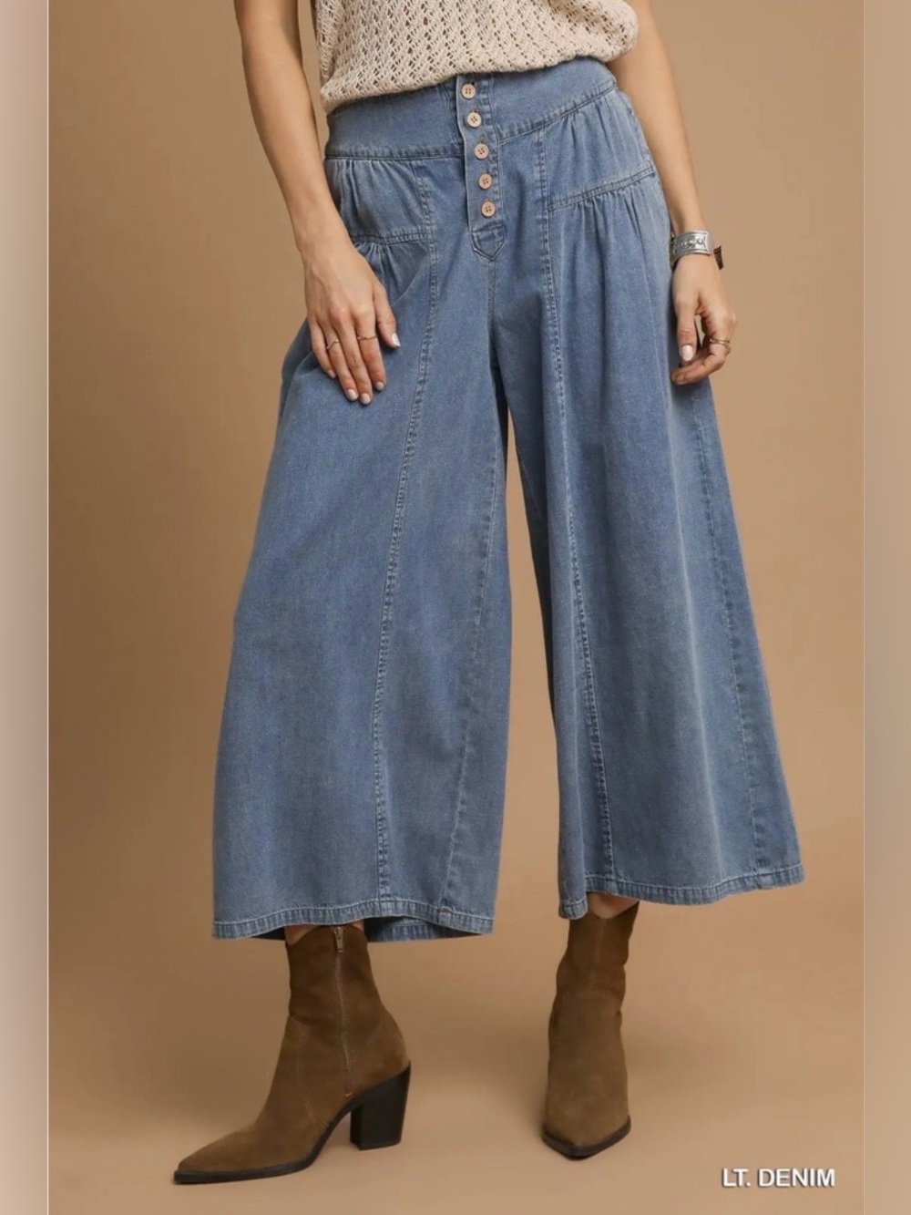 Umgee Stone Washed Wide-Leg NWT
